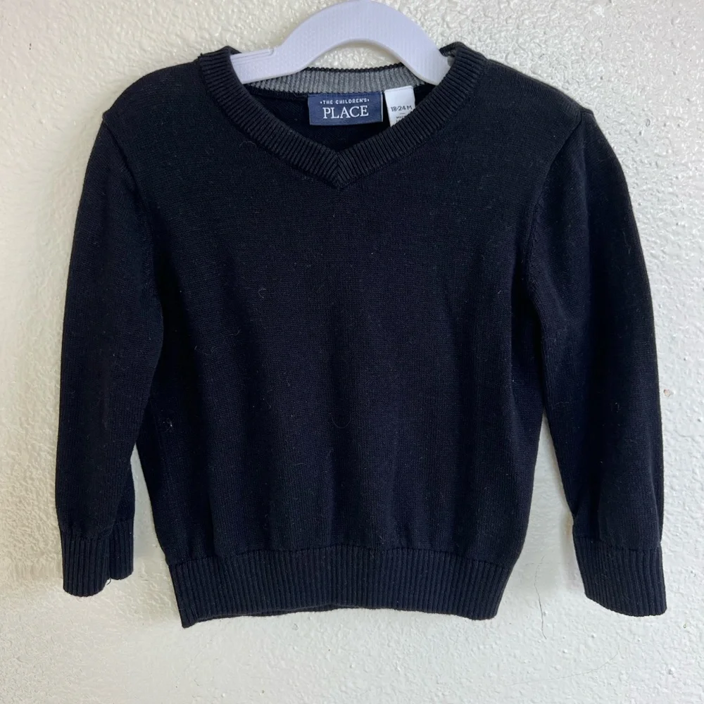 The Children's Place black V-Neck Sweater